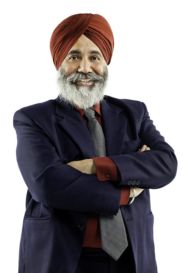 Sikh Businessman (Isolated on White) Photograph by Ranplett