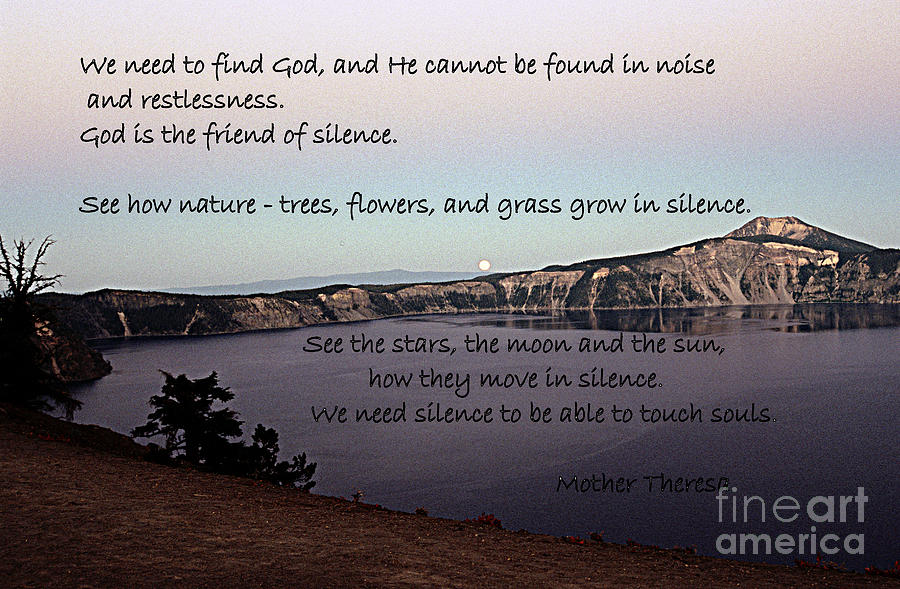 Silence - Mother Theresa Photograph by Sharon Elliott