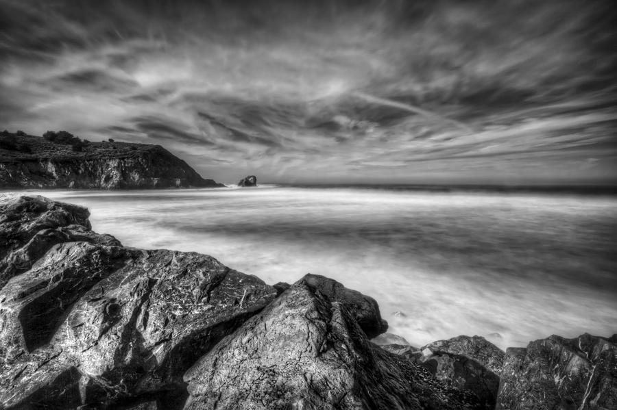 Silence in Black and White - Rockaway Beach Pacifica California  Photograph by Jennifer Rondinelli Reilly - Fine Art Photography