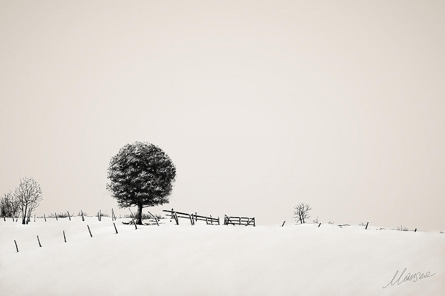 Winter Digital Art - Silence by Marina Likholat