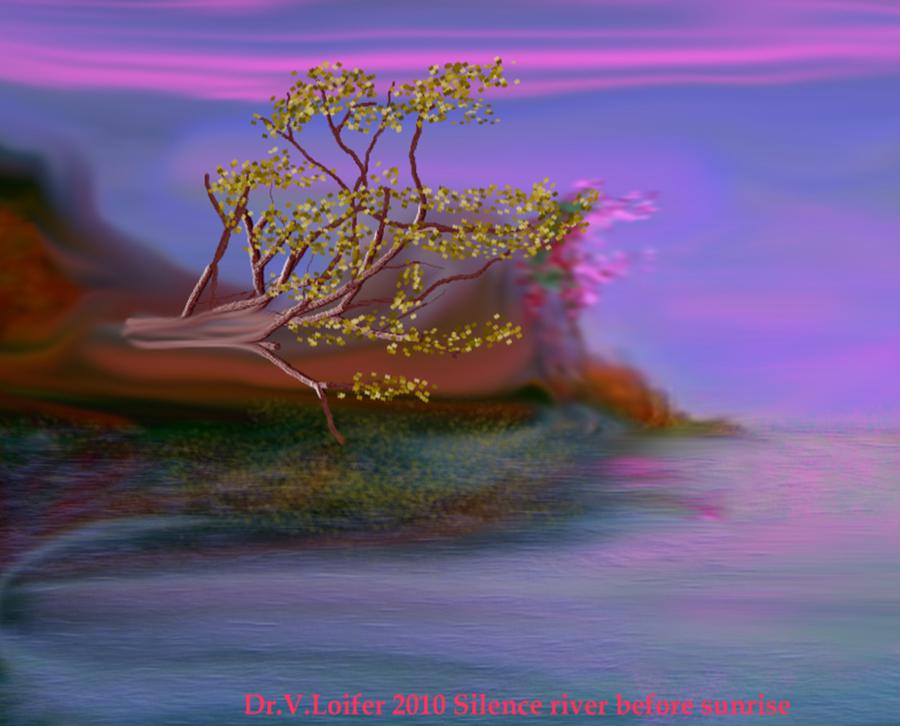 Silence river before sunrise Digital Art by Dr Loifer Vladimir