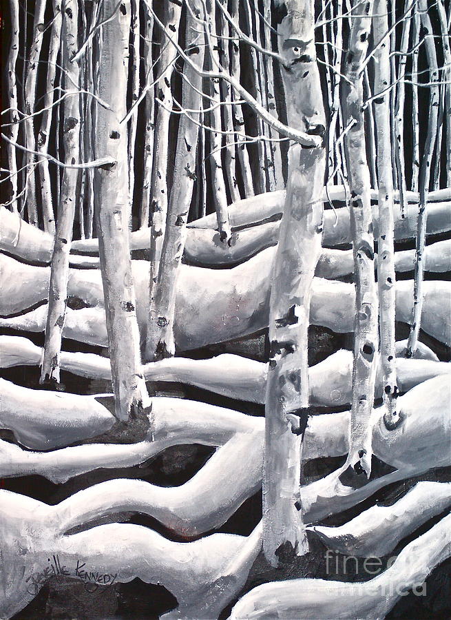 Acrylic Painting - Silent Aspens by Reveille Kennedy