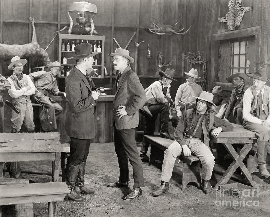 Silent Film Still: Cowboys Photograph by Granger