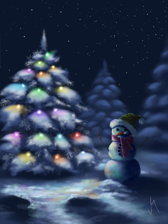 Christmas Painting - Silent night by Veronica Minozzi