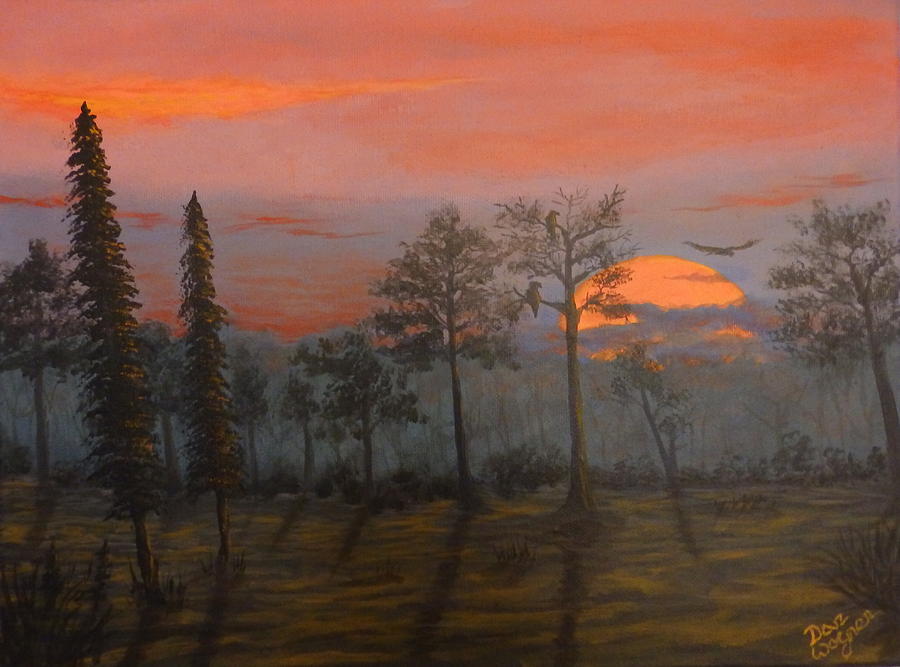 Silent Sentinels in the Sunset Painting by Dan Wagner