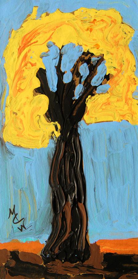 Silent Yellow Tree Painting by Mary Carol Williams