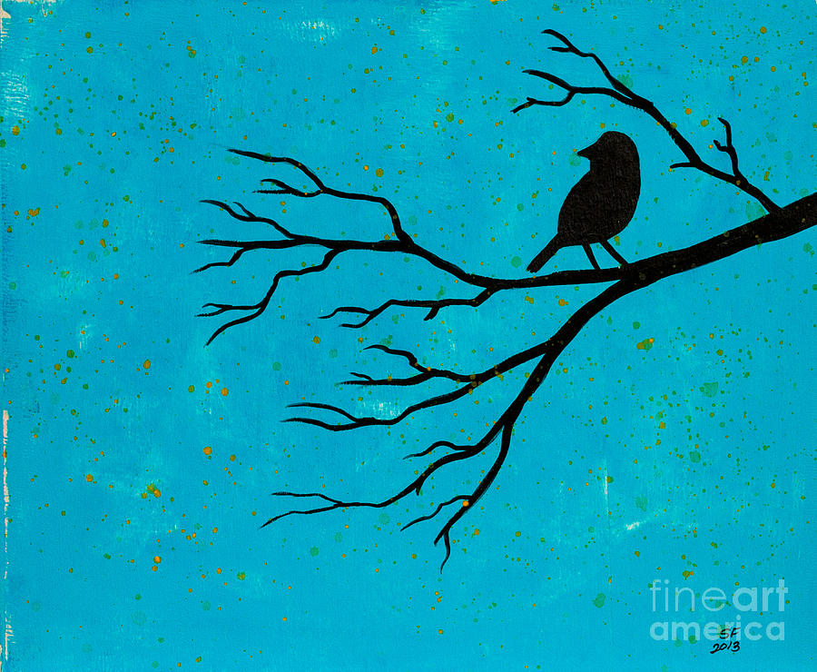 Silhouette blue Painting by Stefanie Forck