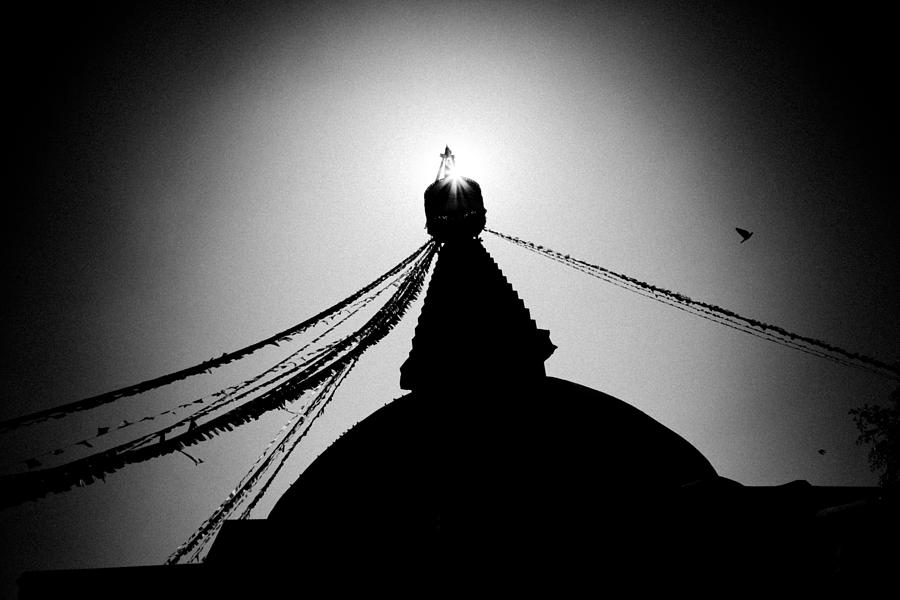 Silhouette Boudhanath Giant Buddhist Stupa In Kathmandu Himalaya Nepal  Photograph by Raimond Klavins