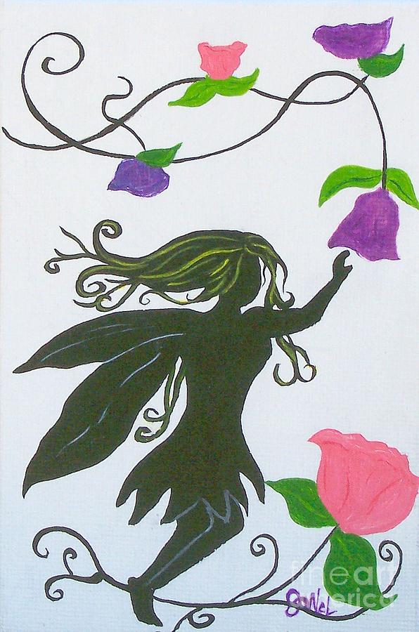 Fairy Painting - Silhouette Fairy by JoNeL Art