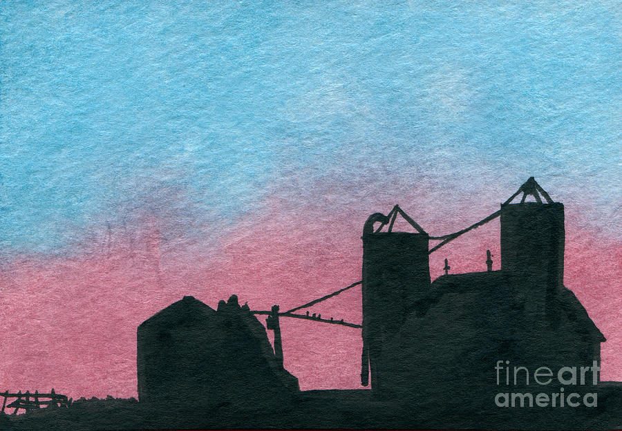 Silhouette Farm Number 2 Painting by R Kyllo