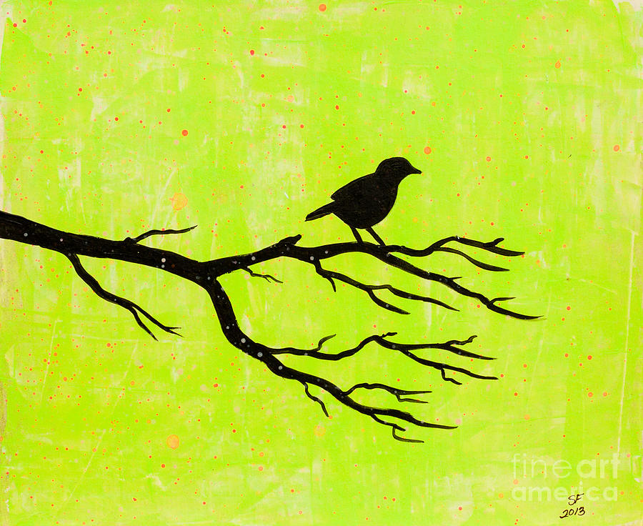 Silhouette green Painting by Stefanie Forck