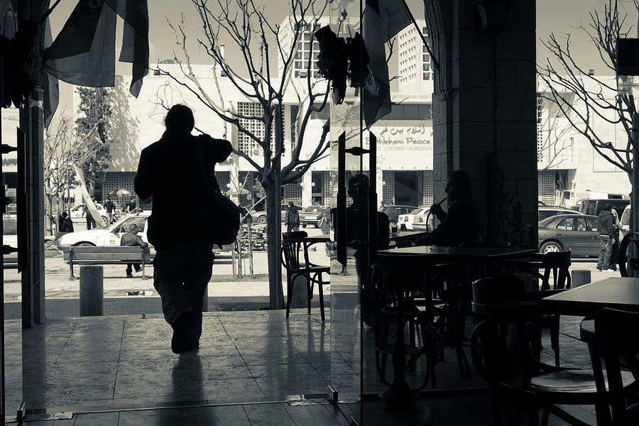 Architecture Photograph - Silhouette Of A Person At Cafe by Panoramic Images