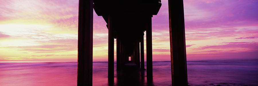 San Diego Photograph - Silhouette Of A Pier In The Pacific by Panoramic Images