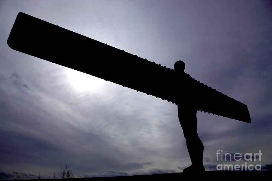 Architecture Photograph - Silhouette of Angel of the North by Deborah Benbrook