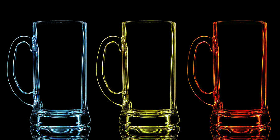 Silhouette Of Color Beer Glass On Black Photograph by Vasil onyskiv
