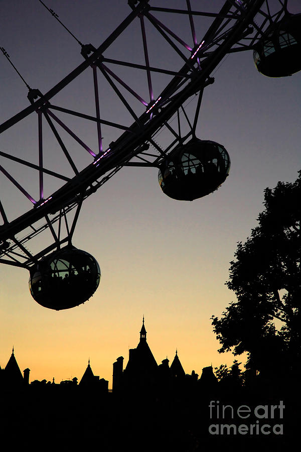 Architecture Photograph - Silhouette of London Eye by Deborah Benbrook Architecture Photograph - Silhouette of London Eye by Deborah Benbrook