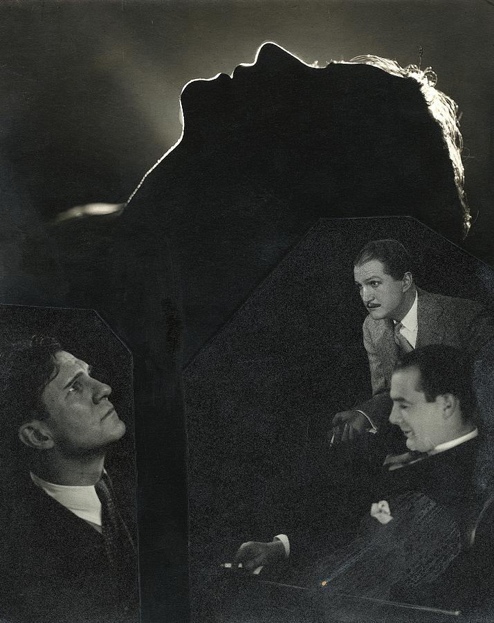 Silhouette Of Lynn Fontannes Face With A Collage Photograph by Edward Steichen