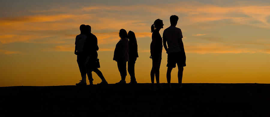 Silhouette Of People On A Hill, Baldwin Photograph by Panoramic Images ...