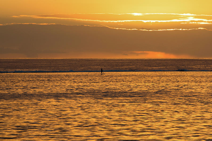 Silhouette Of Person Paddleboarding Photograph by Panoramic Images