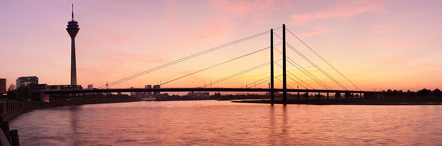 Silhouette Of Rheinturm Tower Photograph by Panoramic Images - Pixels