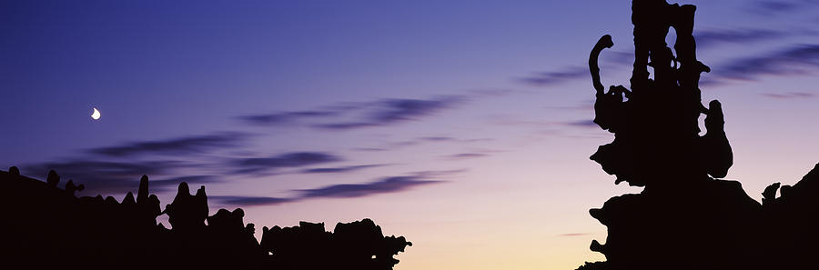 Silhouette Of Rock Formations, Teapot Photograph by Panoramic Images
