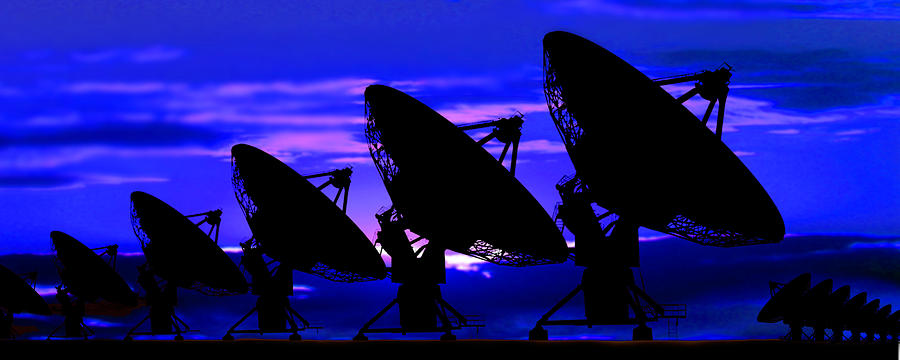 Silhouette Of Satellite Dishes Photograph by Panoramic Images