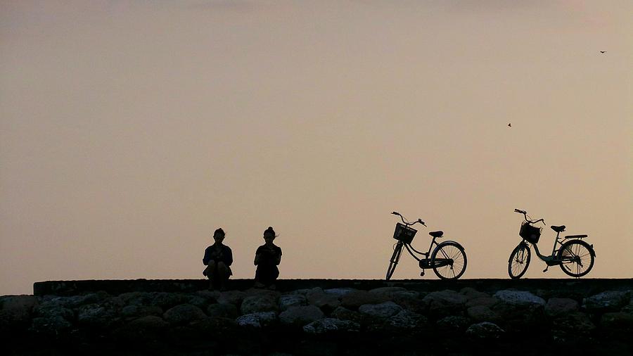 Silhouette People Sitting On Retaining Wall Against Sky During Sunset Photograph by Joseph Jeanmart / EyeEm Silhouette People Sitting On Retaining Wall Against Sky During Sunset Photograph by Joseph Jeanmart / EyeEm