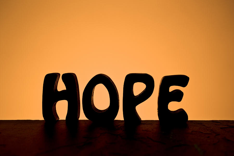 Silhouette Photograph - Silhouette Single Word HOPE by Donald  Erickson