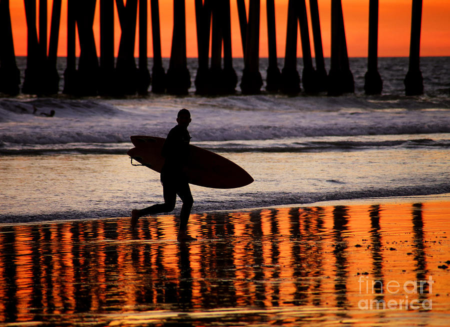 Silhouetted Surfer Photograph by Clare VanderVeen