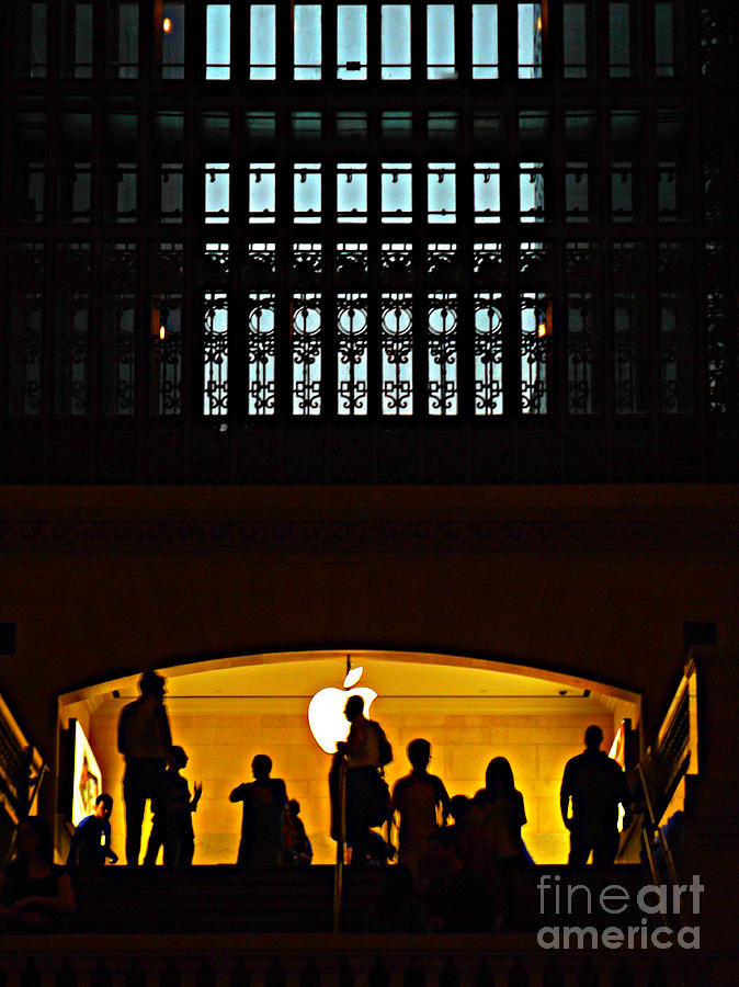 SIlhouettes Apple Store at Grand Central Station New York Photograph by Miriam Danar