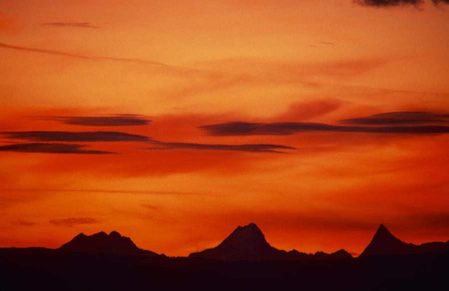 Nature Photograph - Silhouettes of Alps by Patrick Kessler
