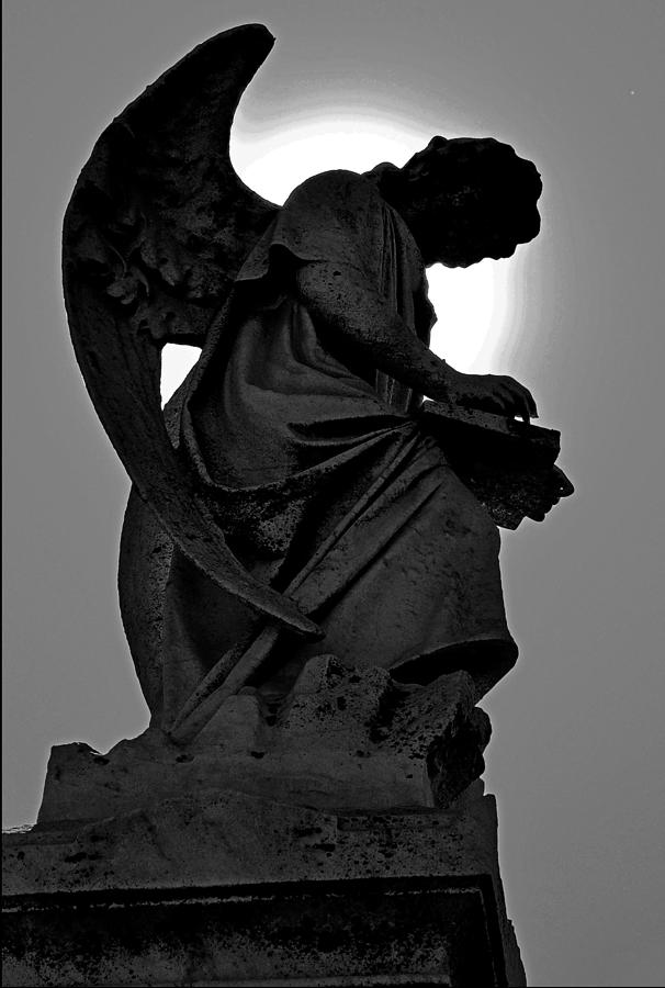 Black And White Photograph - Silhoutte Angel by John Flack