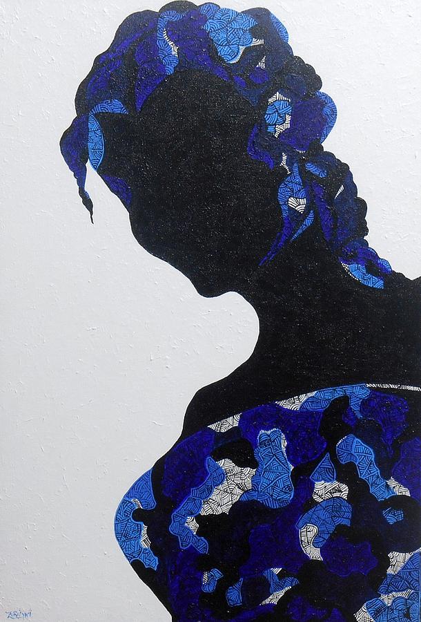Bali Painting - Silhoutte of Island Girl by Rain Art