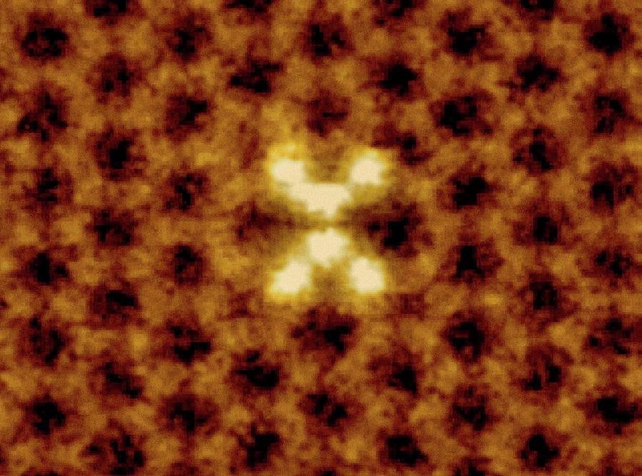 Silicon Atoms In Graphene Sheet Photograph by Ornl