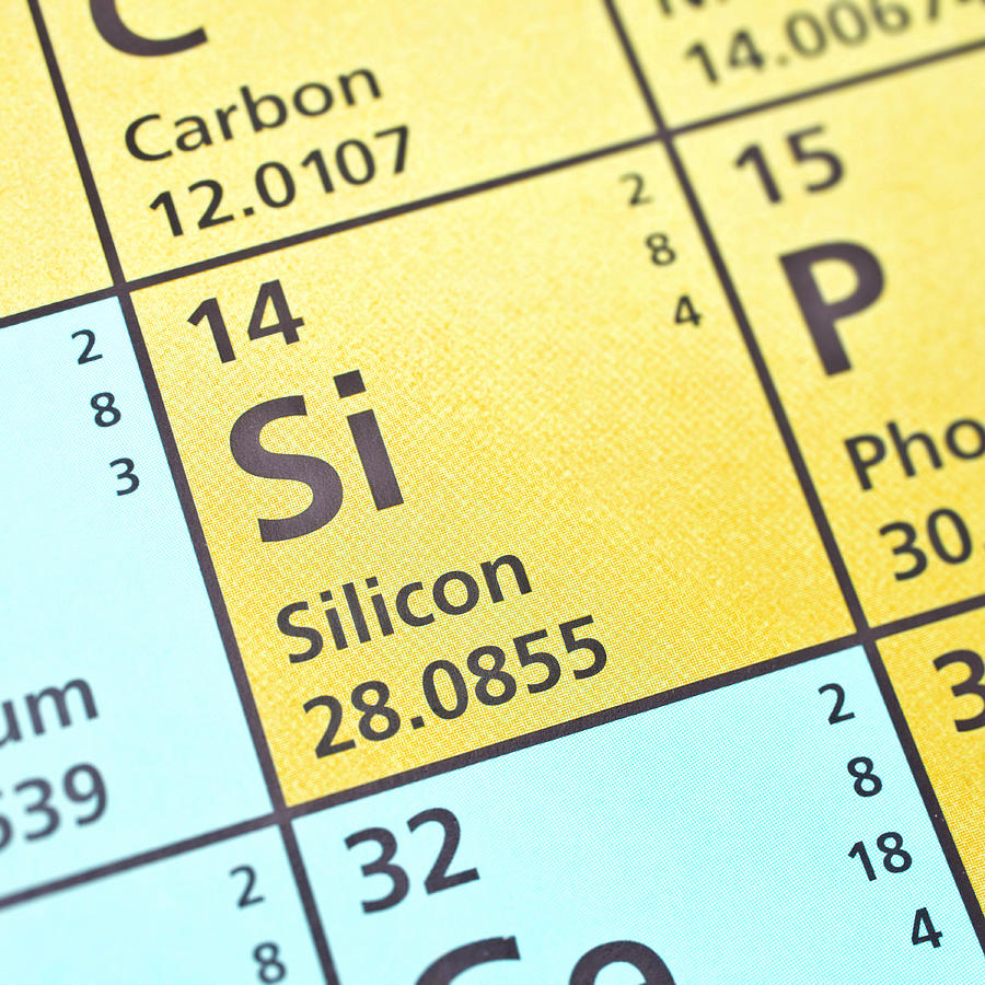 Silicon on periodic table Photograph by William Andrew