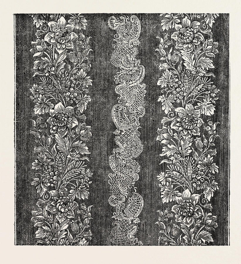 Silk Damask Drawing by Houldsworth And Co., Manchester, Uk