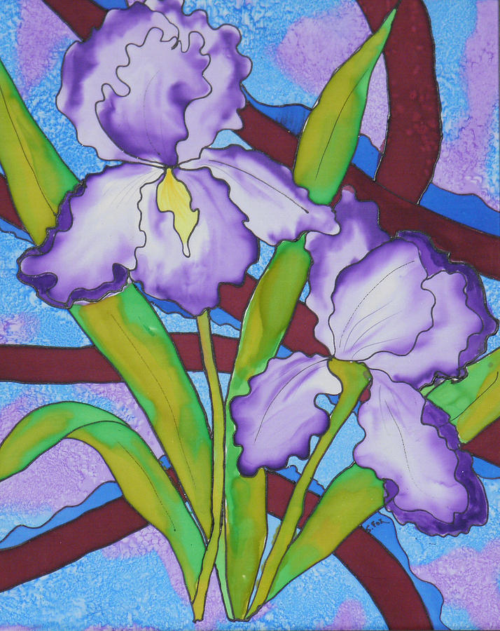 Silk Iris Painting by Sandra Fox
