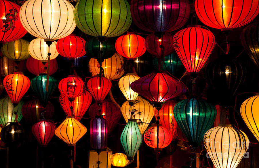 Lantern Still Life Photograph - Silk Lanterns In Vietnam by Fototrav Print