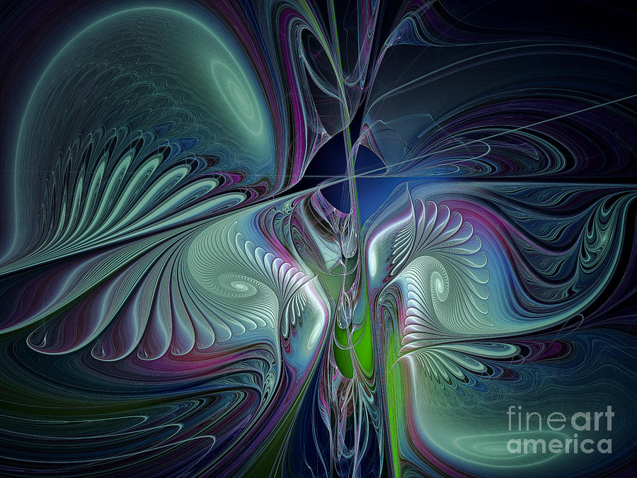 Silky Nights-Fractal Design Digital Art by Karin Kuhlmann