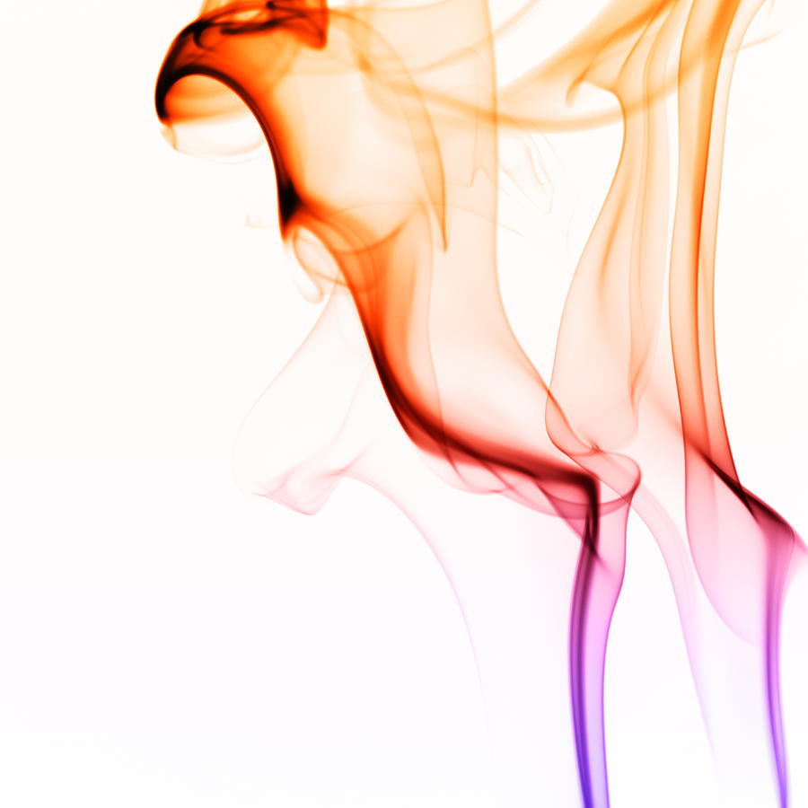 Abstract Photograph - Silky smoke on white by Vishwanath Bhat