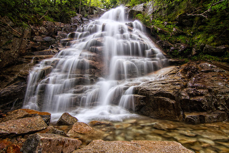 Waterfall Photograph - Silky Veil Cloudland Falls Lincoln NH by Jeff Sinon