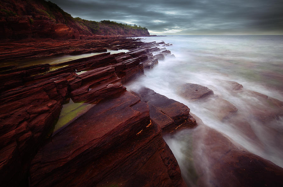 Silky Wave and Ancient Rock 3 Photograph by Afrison Ma