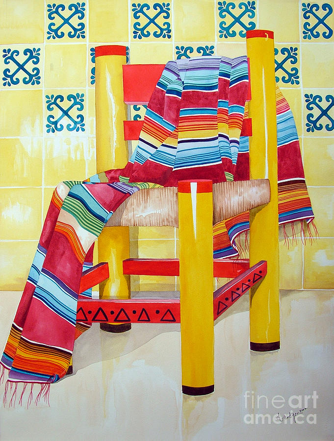 Silla de la Cocina--Kitchen Chair Painting by Kandyce Waltensperger