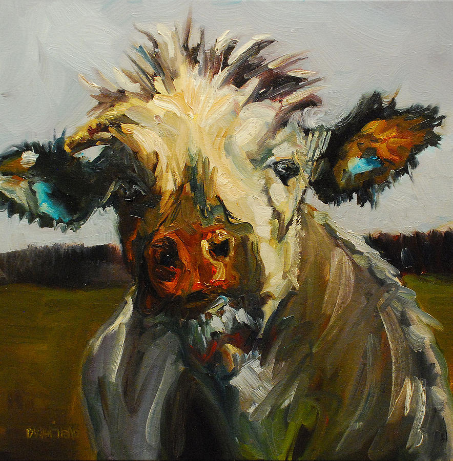 Silly Cow Painting by Diane Whitehead