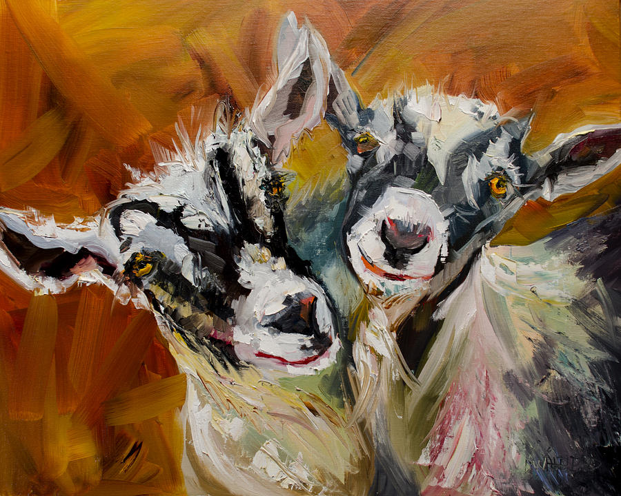 Goat Painting - Silly Kids by Diane Whitehead