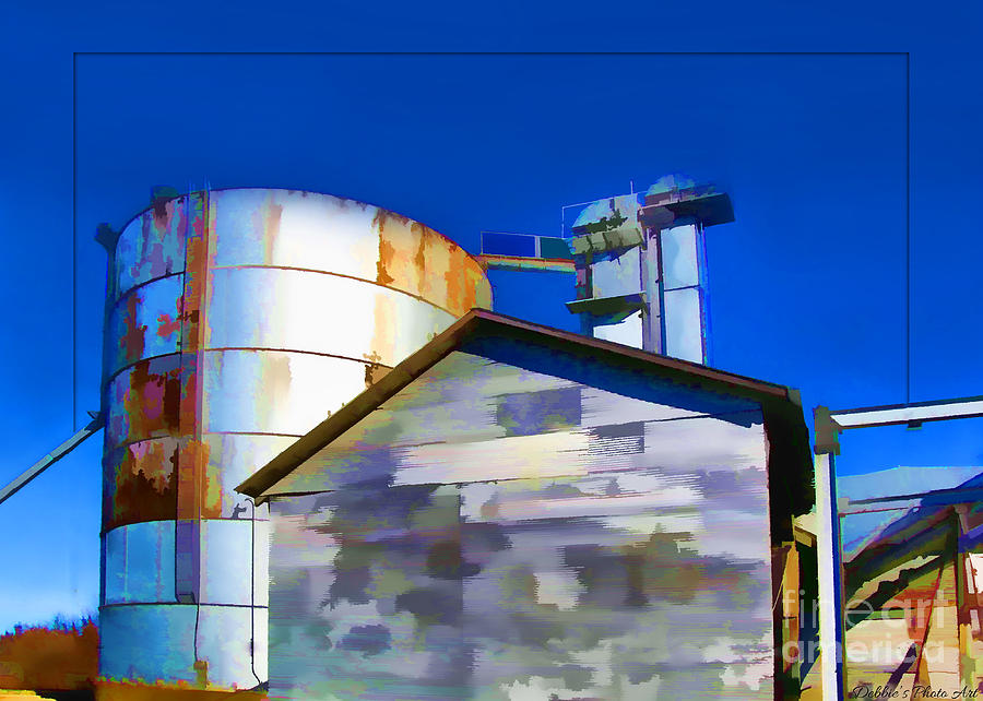 Silo and Farm Shed  Digital Paint Photograph by Debbie Portwood