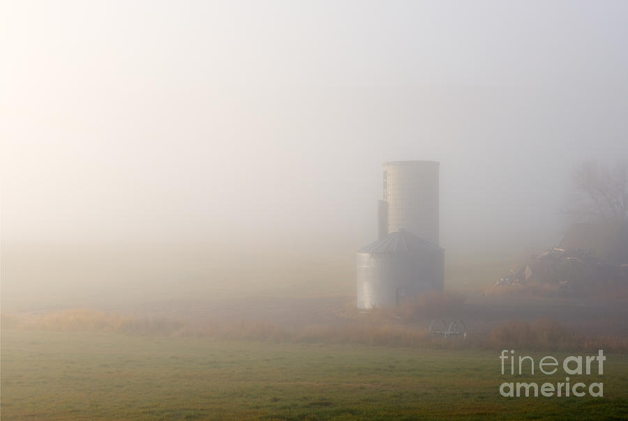 Farm Photograph - Silo in the Fog by Michael Dawson