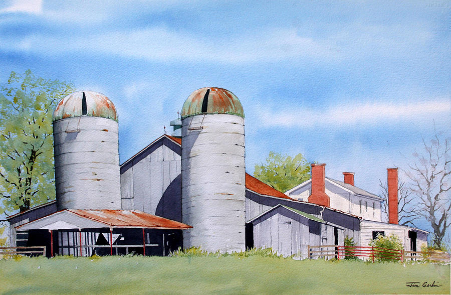 Silos and Chimneys Painting by Jim Gerkin