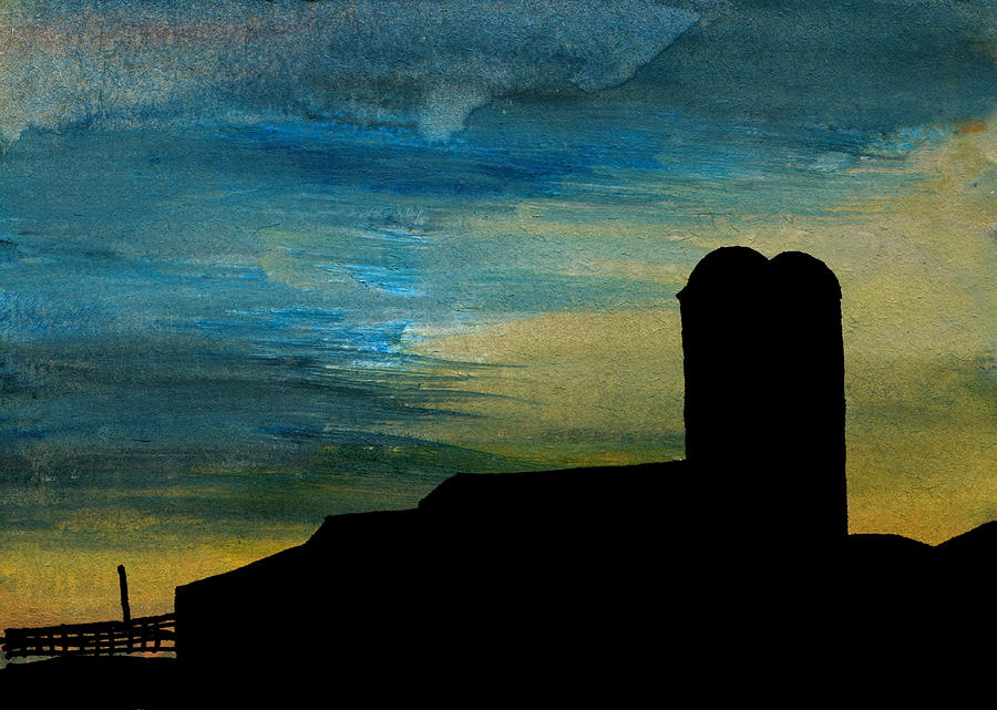 Silos at Dusk Painting by R Kyllo