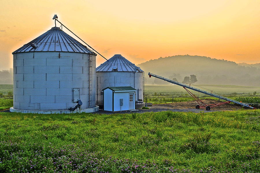 Silos at Sunrise Photograph by Frozen in Time Fine Art Photography